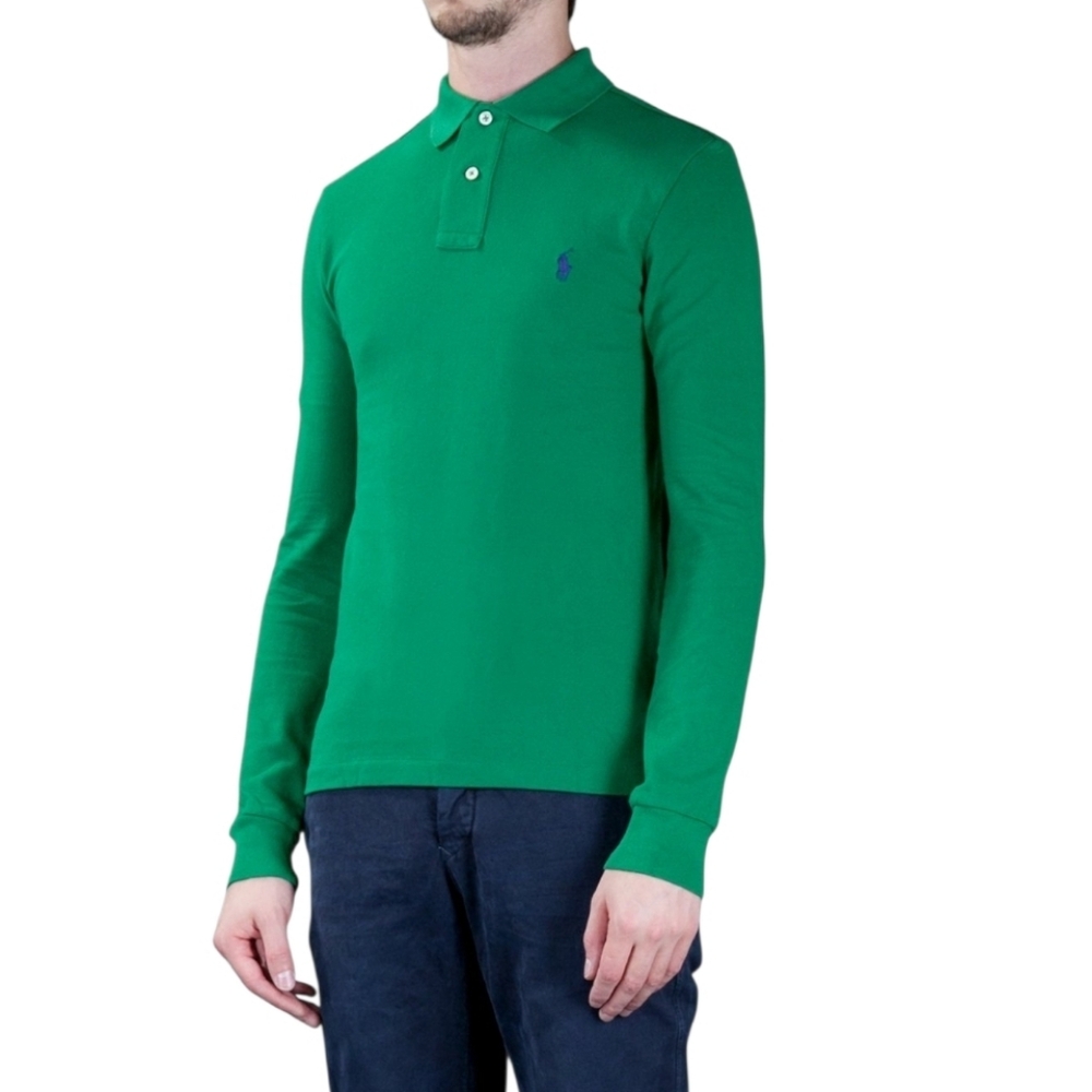 Polo Ralph Lauren Green Long Sleeve Polo Shirt Sz S